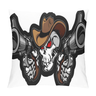Personality Skull Cowboy Aiming Guns Pillow Covers