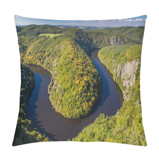 Personality  Meander Of Vltava River  - Teletin, Czech Republic Pillow Covers