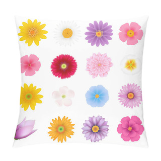 Personality  Summer Flowers Set With Gradient Mesh, Vector Illustration Pillow Covers