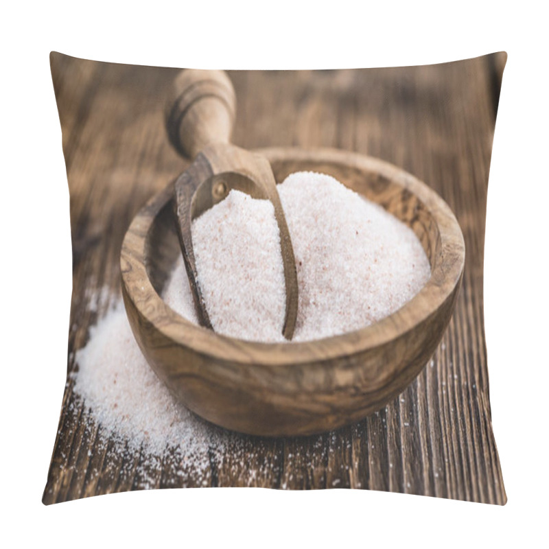 Personality  Himalayan Salt On Wooden Background (selective Focus) Pillow Covers