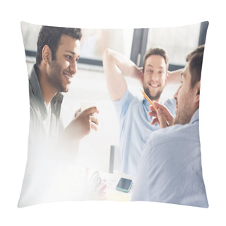 Personality  Casual Businessmen Working At Office Pillow Covers