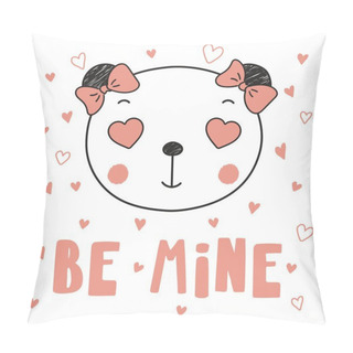 Personality  Cute Panda Heart Shaped Eyes Pillow Covers