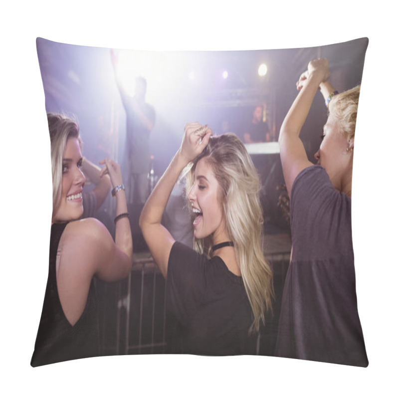Personality  female friends dancing at nightclub pillow covers