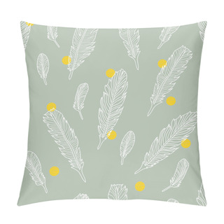 Personality  Beautiful Seamless  Pattern With Feathers. Pillow Covers