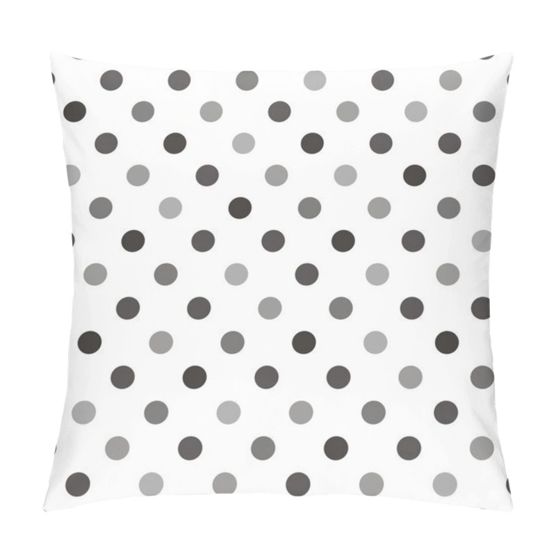 Personality  Seamless Vector Pattern Or Texture With Dark Grey And Black Polka Dots On White Background For Blog, Web Design, Scrapbooks. Pillow Covers