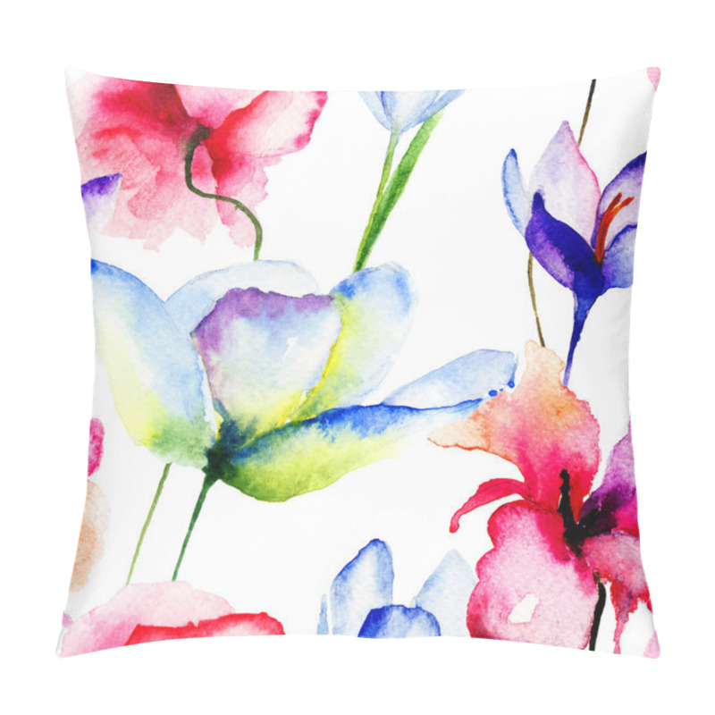 Personality  Seamless wallpaper with spring flowers pillow covers