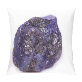 Personality  Macro Mineral Stone Tanzanite On White Background  Pillow Covers
