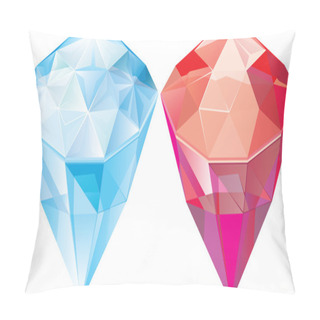 Personality  Jewels. Sapphire. Ruby Pillow Covers