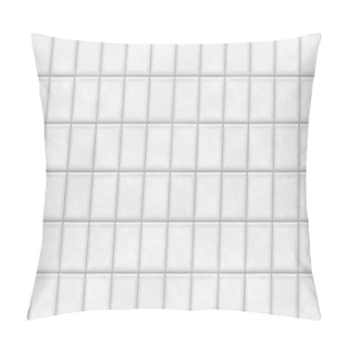 Personality  Seamless Smooth White Modern Glossy Ceramic Square Tiles Background Texture Overlay. Kitchen Or Bathroom Wall, Floor Or Countertop. Luxury Porcelain Interior Repeat Pattern 3D Rendering Pillow Covers