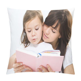 Personality  Mother Is Reading Book With Her Daughter Pillow Covers