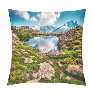 Personality  Splendid Summer View Of The Lac Blanc Lake With Mont Blanc (Monte Bianco) On Background, Chamonix Location. Beautiful Outdoor Scene In Vallon De Berard Nature Preserve, Graian Alps, France, Europe.  Pillow Covers