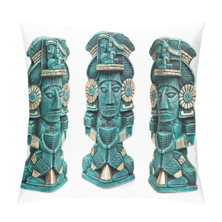 Personality  Mayan Deity Statue From Mexico Isolated Pillow Covers