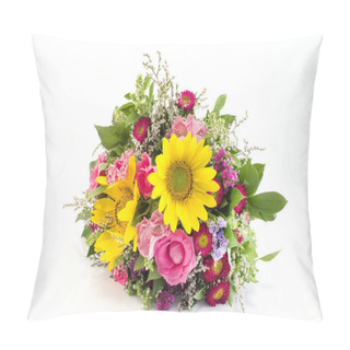 Personality  Fresh Bouquet Of Summer Flowers Isolated No White Pillow Covers