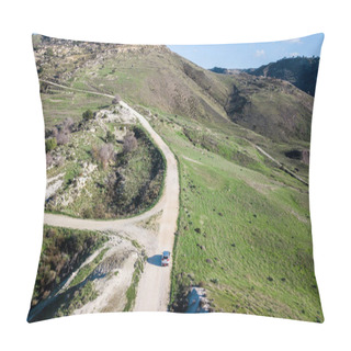Personality  Aerial View Of Car Riding By Mountain Road, Israel Pillow Covers