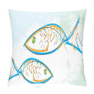 Personality  Fish. Vector Illustration Pillow Covers