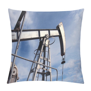 Personality  Silver Pumpjack In Crude Oil Field Mine Pillow Covers