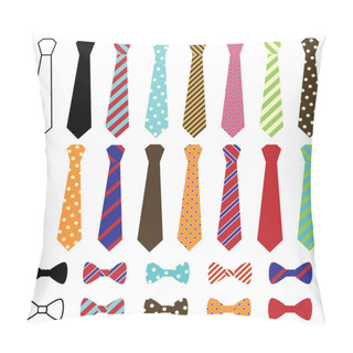 Personality  Set Of Vector Ties And Bow Ties Pillow Covers