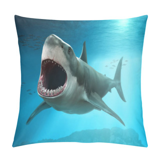 Personality  Great White Shark Scene 3D Illustration Pillow Covers
