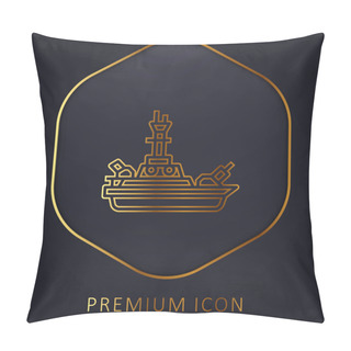 Personality  Battleship Golden Line Premium Logo Or Icon Pillow Covers