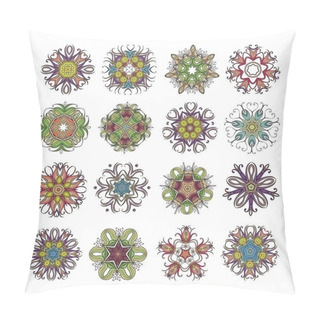Personality  Set Of Ornate Vector Mandala Symbols. Mehndi Lace Tattoo. Art Nouveau Weave. Pillow Covers