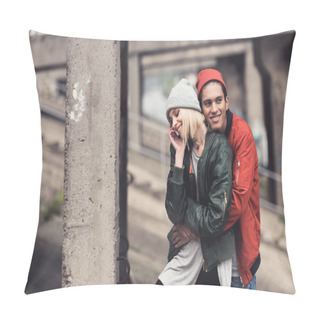 Personality  Happy Couple Embracing Pillow Covers