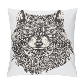 Personality  Highly Detailed Abstract Wolf Illustration Pillow Covers