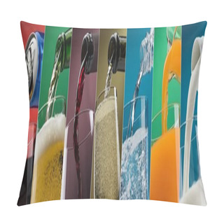 Personality  Pouring Drinks Into Glasses Photo Collection Pillow Covers