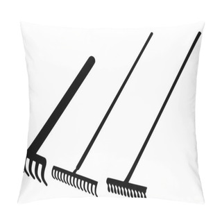 Personality  Garden Rake Set. Vector Image. Pillow Covers