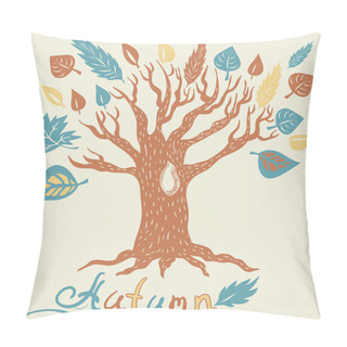Personality  Vector Tree Autumn Background Pillow Covers
