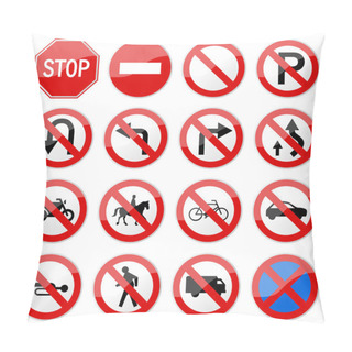 Personality  Road Sign Glossy Vector (Set 6 Of 8) Pillow Covers