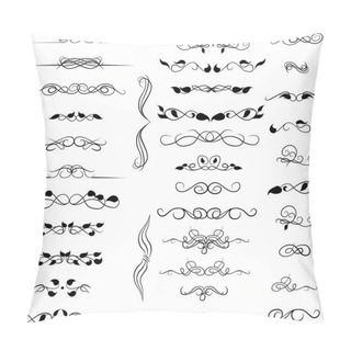 Personality  Set Decorative Design Elements, Calligraphic Flourishes Page Decor Pillow Covers