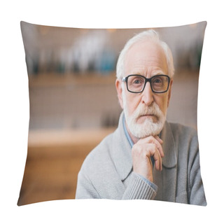 Personality  Thoughtful Senior Man Pillow Covers
