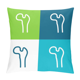 Personality  Bone Structure Tip Flat Four Color Minimal Icon Set Pillow Covers