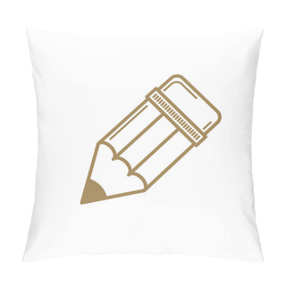 Personality Pencil Icon, Vector. Pillow Covers