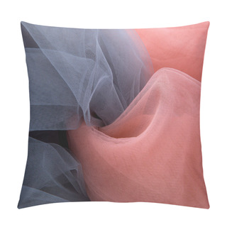 Personality  Background, Veil, Texture, Fabric, Soft Folds, Blue, Pink, Gray, Multi-colored,mesh, Tulle Pillow Covers