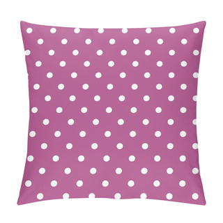 Personality  Tile Vector Pattern With White Polka Dots On Pastel Violet Background Pillow Covers
