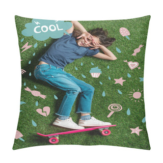 Personality  Funny Girl On Skateboard Pillow Covers