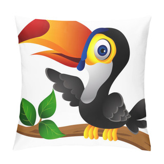 Personality  Toucan Bird Cartoon Presenting Pillow Covers
