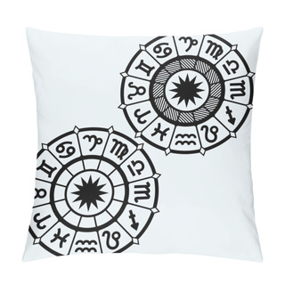 Personality  Zodiac Signs. Horoscope Circle Pillow Covers