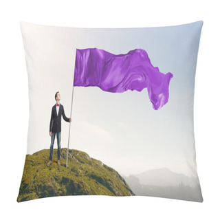 Personality  Man With Waving Flag Pillow Covers