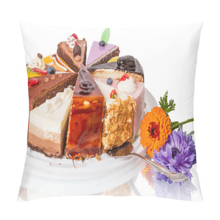 Personality  Different Pieces Of Cake And Flower Pillow Covers