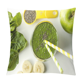 Personality  Green Spinach Kale Detox Smoothie Pillow Covers