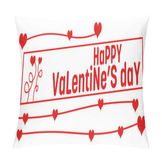 Personality  Happy Valentines Text Written Over Red Romantic Background. Pillow Covers