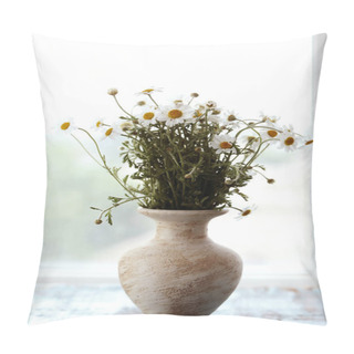 Personality  Chamomile Bouquet In Vase  Pillow Covers