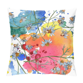 Personality  Wildflowers Floral Botanical Flowers. Wild Spring Leaf Wildflower. Watercolor Illustration Set. Watercolour Drawing Fashion Aquarelle. Seamless Background Pattern. Fabric Wallpaper Print Texture. Pillow Covers