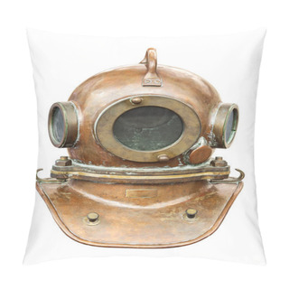Personality  Old Diving Helmet Isolated On White Background. Retro And Vintage Style Pillow Covers