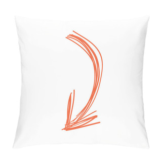 Personality  Curved Arrow Doodle In Orange Color Pillow Covers