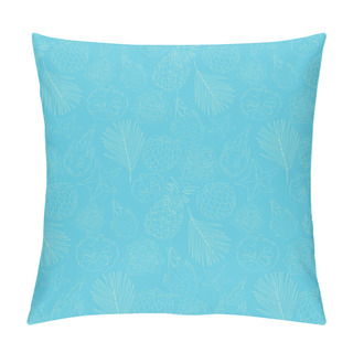 Personality  Vector Seamless Background With Tropical Fruits Pillow Covers