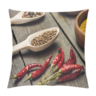 Personality  Chili Peppers And Spoons With Spices Pillow Covers