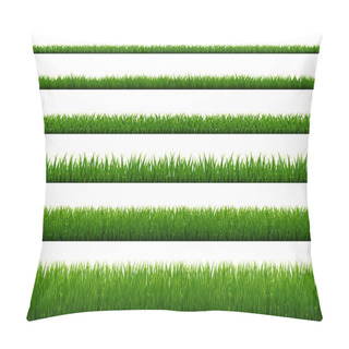 Personality  Green Grass Border Isolated White Background Pillow Covers